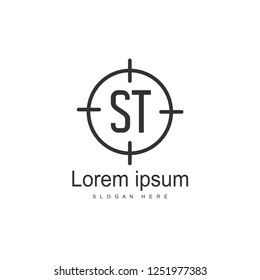 Initial letter ST Logo Template. Minimalist letter logo design