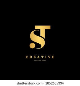 Initial letter ST logotype. Monogram logo design template. Minimalis logo concept for business and company.