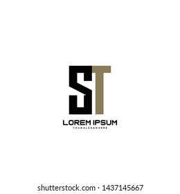 Initial letter ST minimalist art logo vector