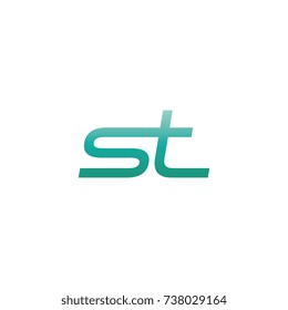 initial letter st thin logo design