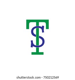 Initial letter st ts overlapp logo design