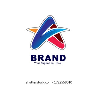 a initial letter star line icon logo design inspiration