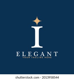 Initial Letter I Star Logo Design. I Letter with Star Icon Combination. Usable for Business and Branding Logos.