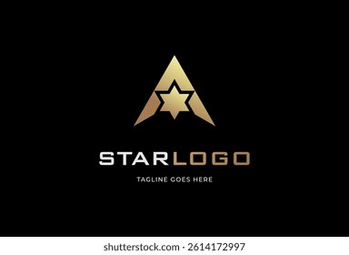 Initial Letter A Star Logo design, Letter A with Star combination, vector Illustration