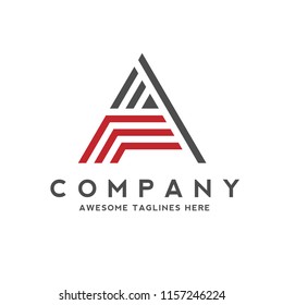 initial letter A strips logo vector template element