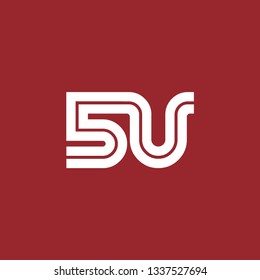 Initial Letter SU 5U Linked Design Logo Template