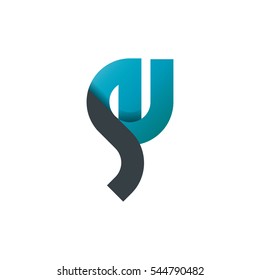 Initial Letter SU JU Rounded Lowercase Logo