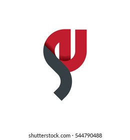 Initial Letter SU JU Rounded Lowercase Logo