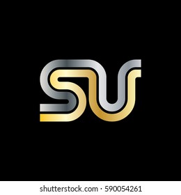 Initial Letter SU Linked Design Logo