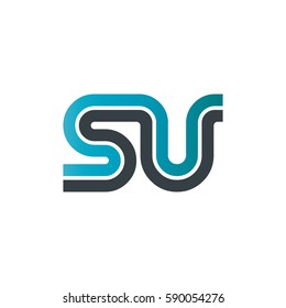 Initial Letter SU Linked Design Logo