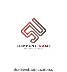 Initial letter su linked uppercase modern logo design template elements. Red black gradation letter isolated on white background. Suitable for company logo, business, consulting group company.