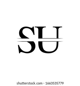 Initial Letter SU Logo Design Vector Template. SU Letter Logo Design