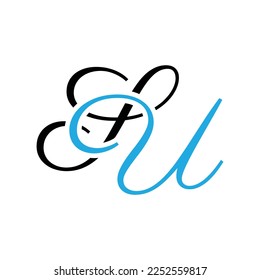 Initial letter SU logo design