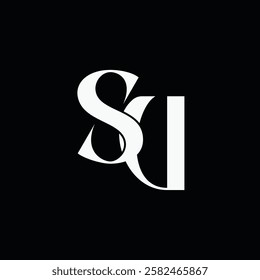 Initial letter SU logo design