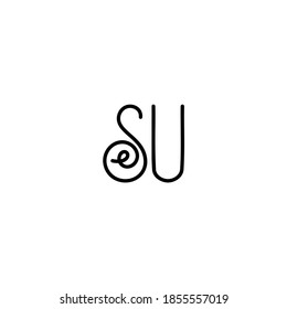 initial letter SU logo template design