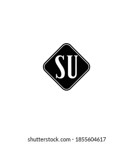 initial letter SU logo template design