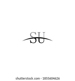 initial letter SU logo template design