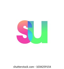 Initial Letter SU Lowercase Logo green, pink and Blue, Modern and Simple Logo Design.