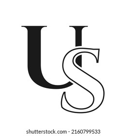 Initial letter SU, US logo design template. Monogram Letter SU luxury logo design vector template for business and company identity