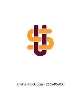 Initial letter SU, US logo template. Alphabet logo