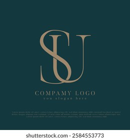 Initial letter SU, US logo design vector