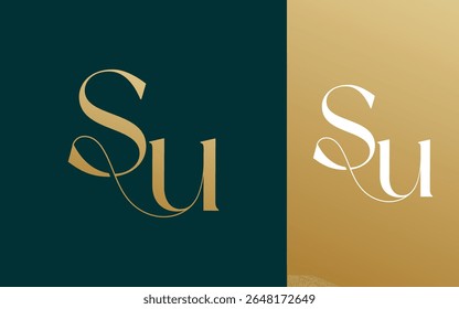Eerste letter SU US logo ontwerp vector illustratie voor paar, bruiloft, en het bedrijfsleven