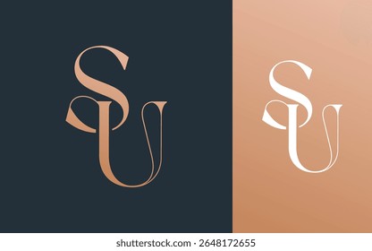 Eerste letter SU US logo ontwerp vector illustratie voor paar, bruiloft, en het bedrijfsleven