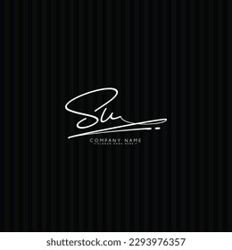 Initial Letter SU Vector Logo Template in handwritten Signature Style