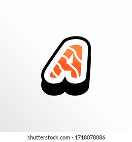 Initial Letter A Sushi Logo Design