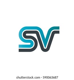 Initial Letter SV Linked Design Logo