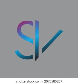 Diseño del logotipo de SV de letra inicial
