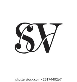 Initial letter SV logo design