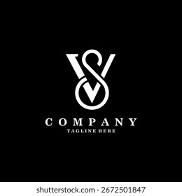 initial letter SV logo design vector