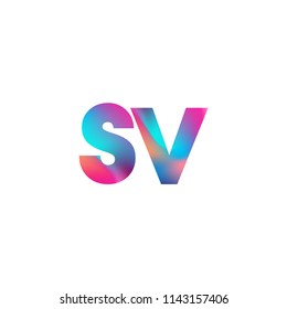 Initial Letter SV Logo Lowercase colorful design, Modern and Simple Logo Design.
