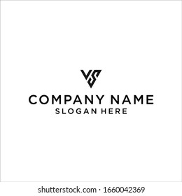 initial letter sv or vs logo design vector illustration template