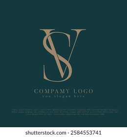 Initial letter SV, VS logo design vector