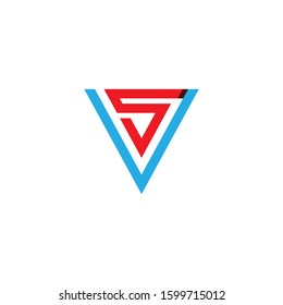 Initial letter SV, VS vector logo. Abstract letter icon