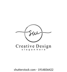 Ursprünglicher Brief SW Kalligrafie handgeschriebenes Logo. Handgeschriebenes Alphabet in der Logo-Vorlage. Buchstaben und Alphabet für Ihr Logo-Design.