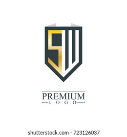 Initial Letter SW Company Design Logo Template