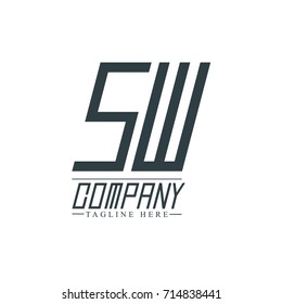 Initial Letter SW Design Logo Template