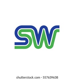 Initial Letter SW Linked Design Logo