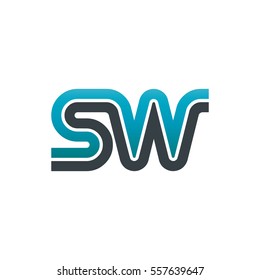 Initial Letter SW Linked Design Logo