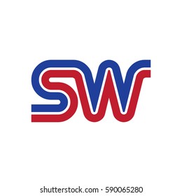 Initial Letter SW Linked Design Logo