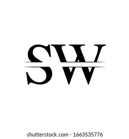 Initial Letter Sw Logo Design Vector Stock Vector (Royalty Free) 1663535776