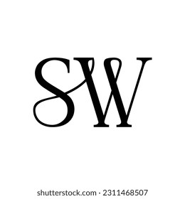 Initial letter SW logo design