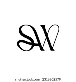 Initial letter SW logo design
