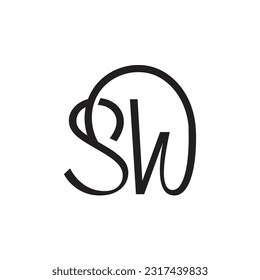 Diseño del logotipo de SW de la letra inicial