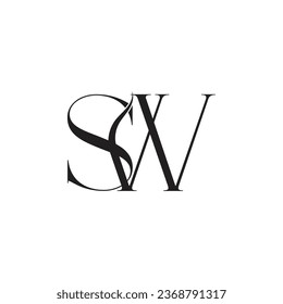 
Letra inicial diseño del logotipo de SW símbolo creativo moderno monograma