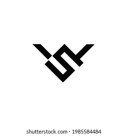 initial letter SW logo or icon monogram. EPS 10