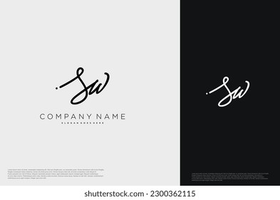 Initial Letter SW Logo monogram typography for business name. Vector logo inspiration